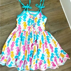 Seahorse print twirl dress